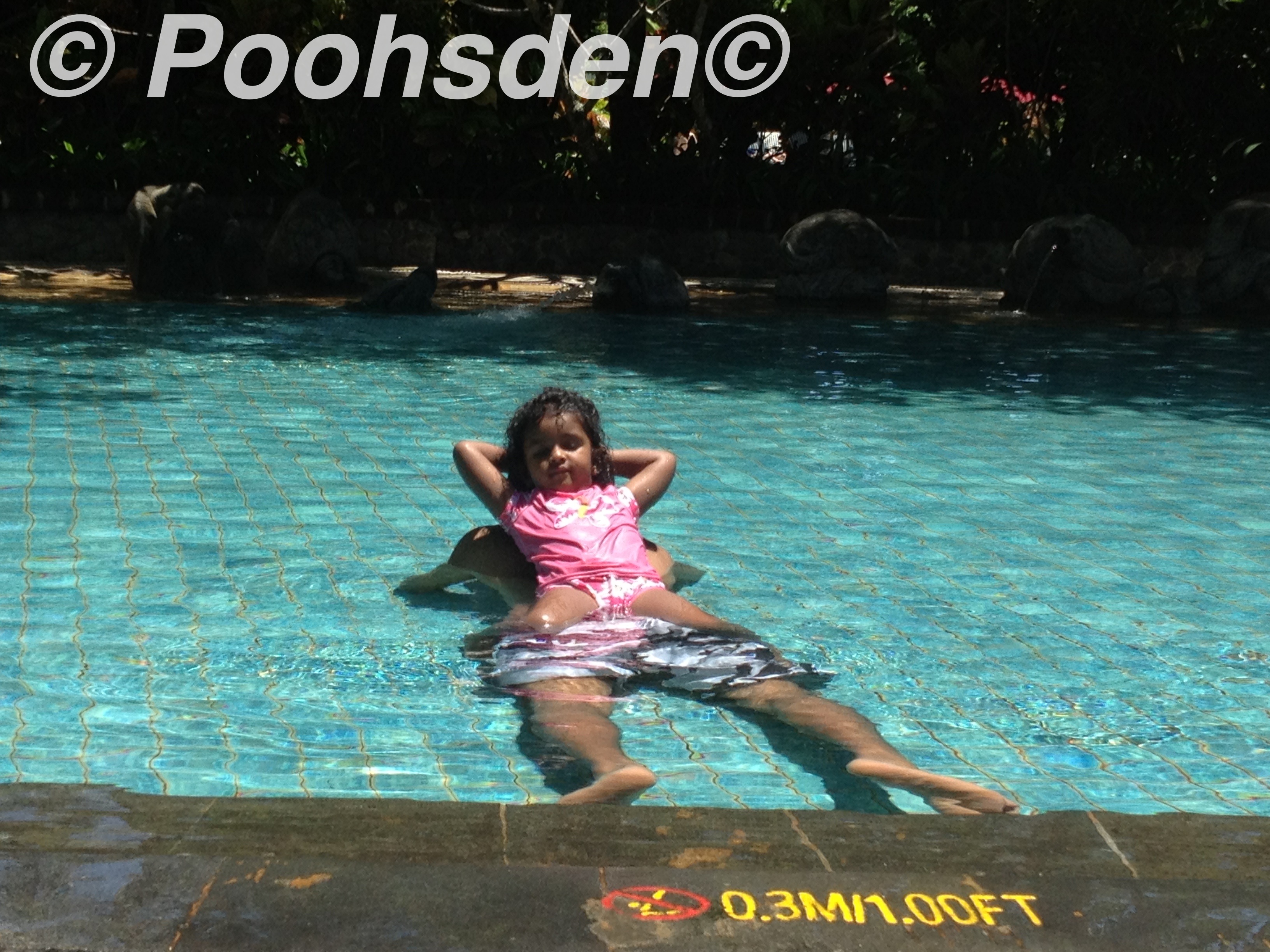 Her Highness on her pool throne, Bali