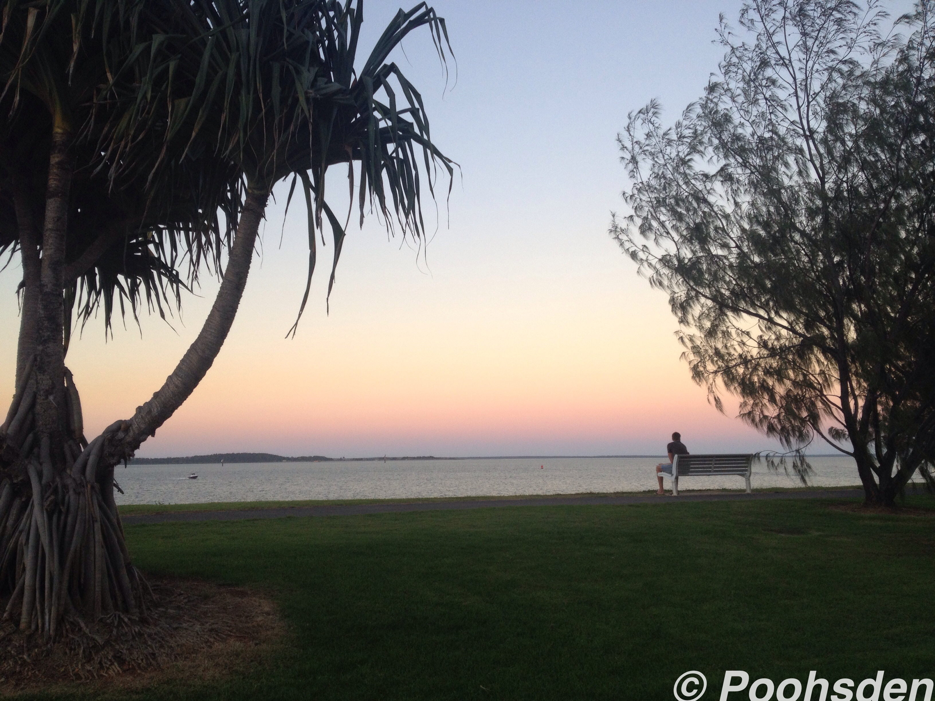 At the Spinnaker Park watching the sun sink 