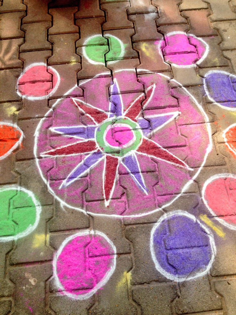 The kolam kuttyma made with lots of help from her grandma