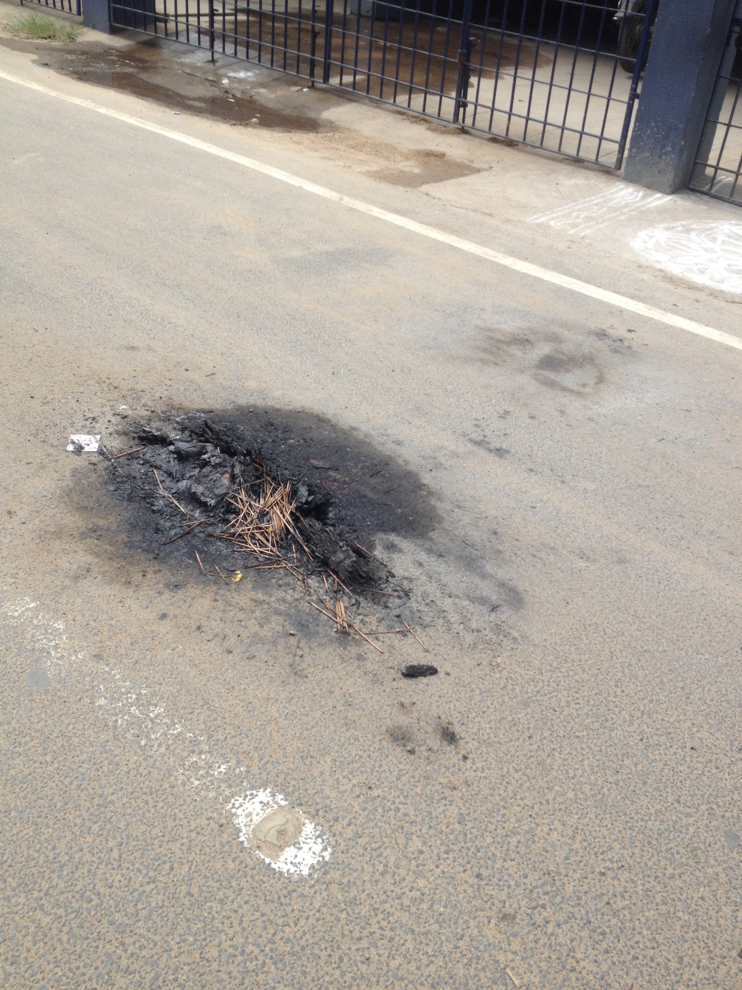 Smack in the middle of the road - a perfect spot of Bhogi burns