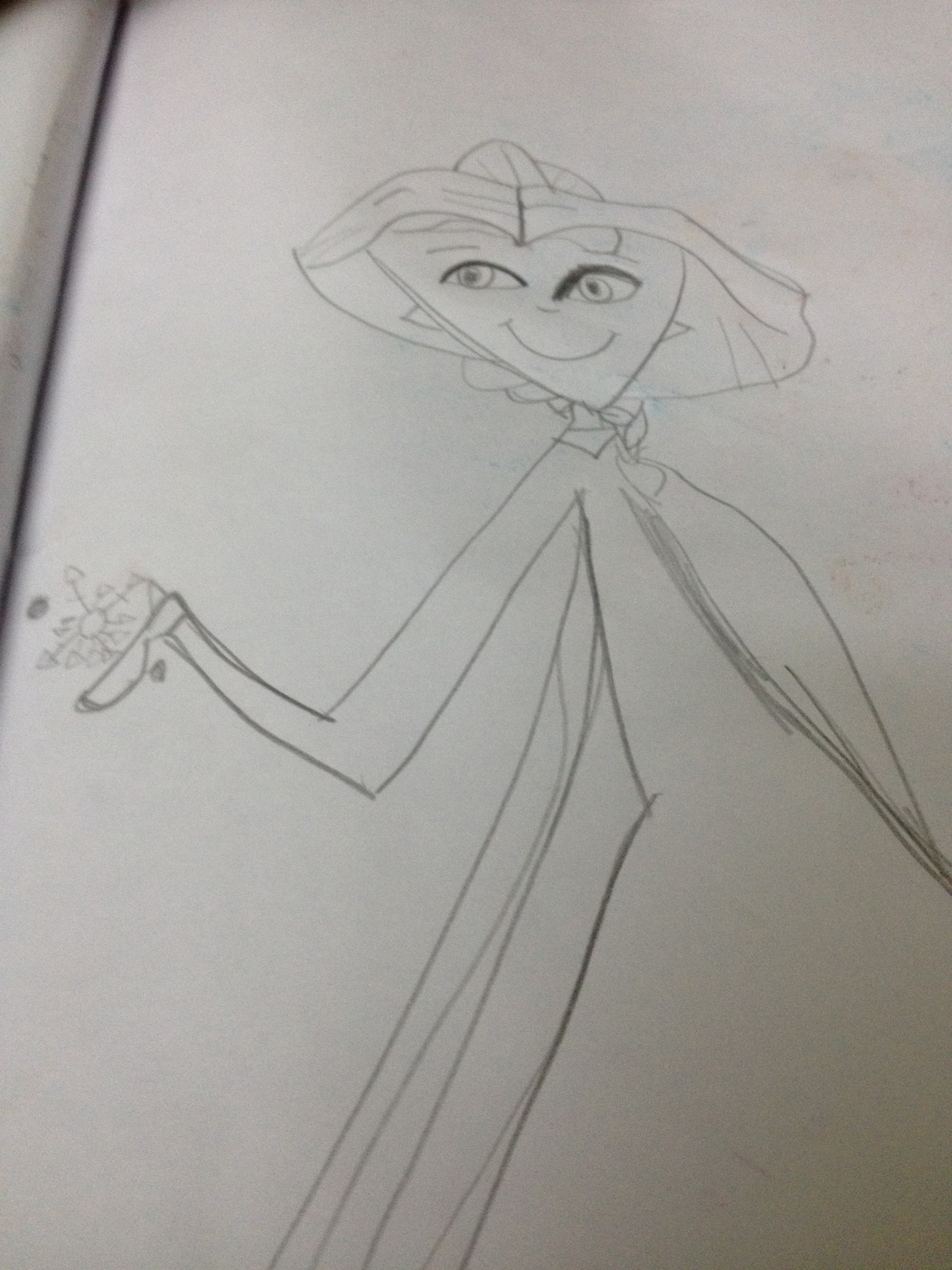 She followed instructions from Art for Kids Hub to create Princess Elsa 